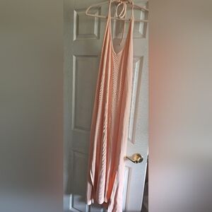 Old Navy Light Peach Halter Maxi Dress